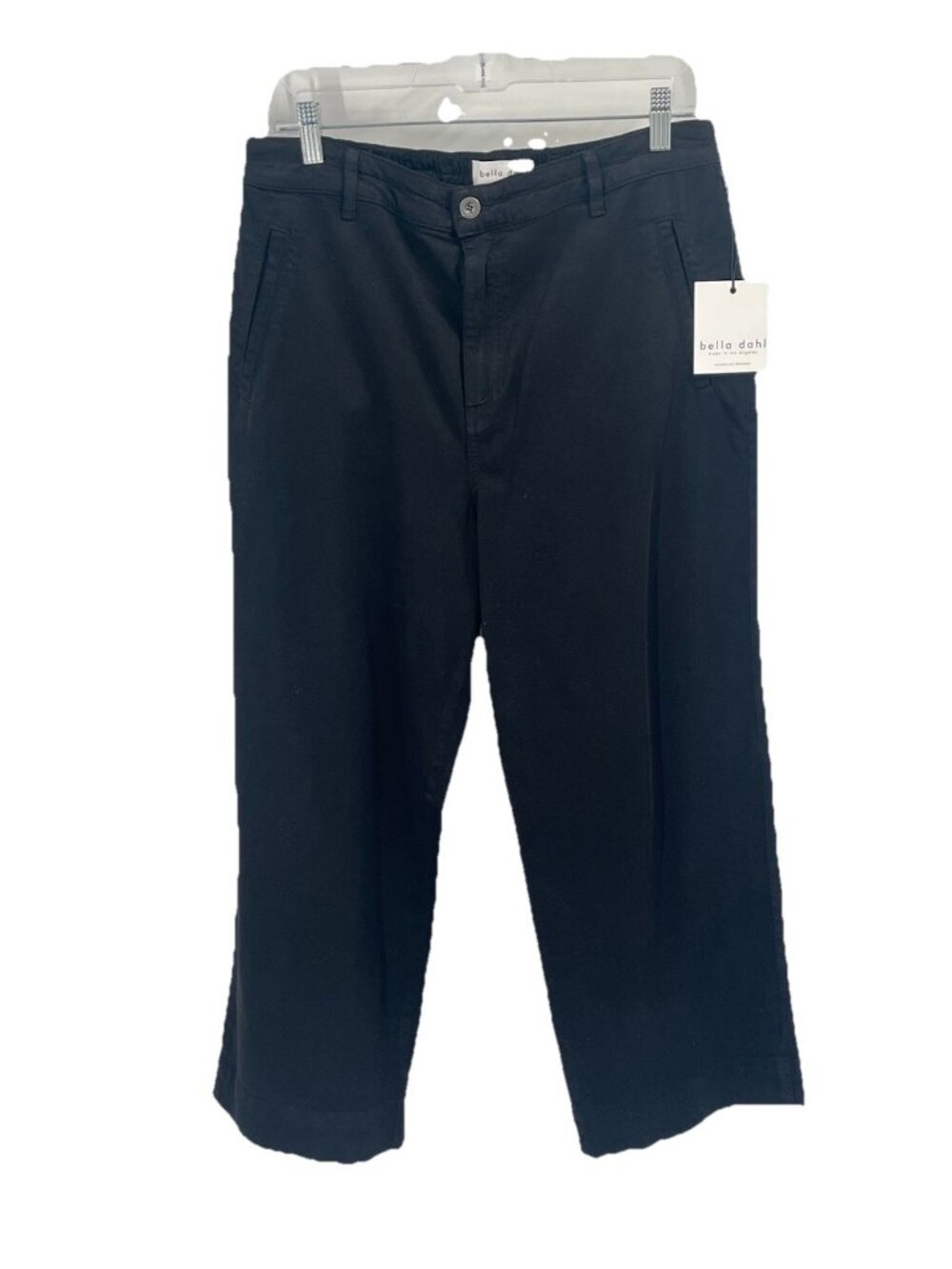 Bella Dahl Black Wide Leg Ankle Pants Sz L NWT Quiet Luxury Minimalism